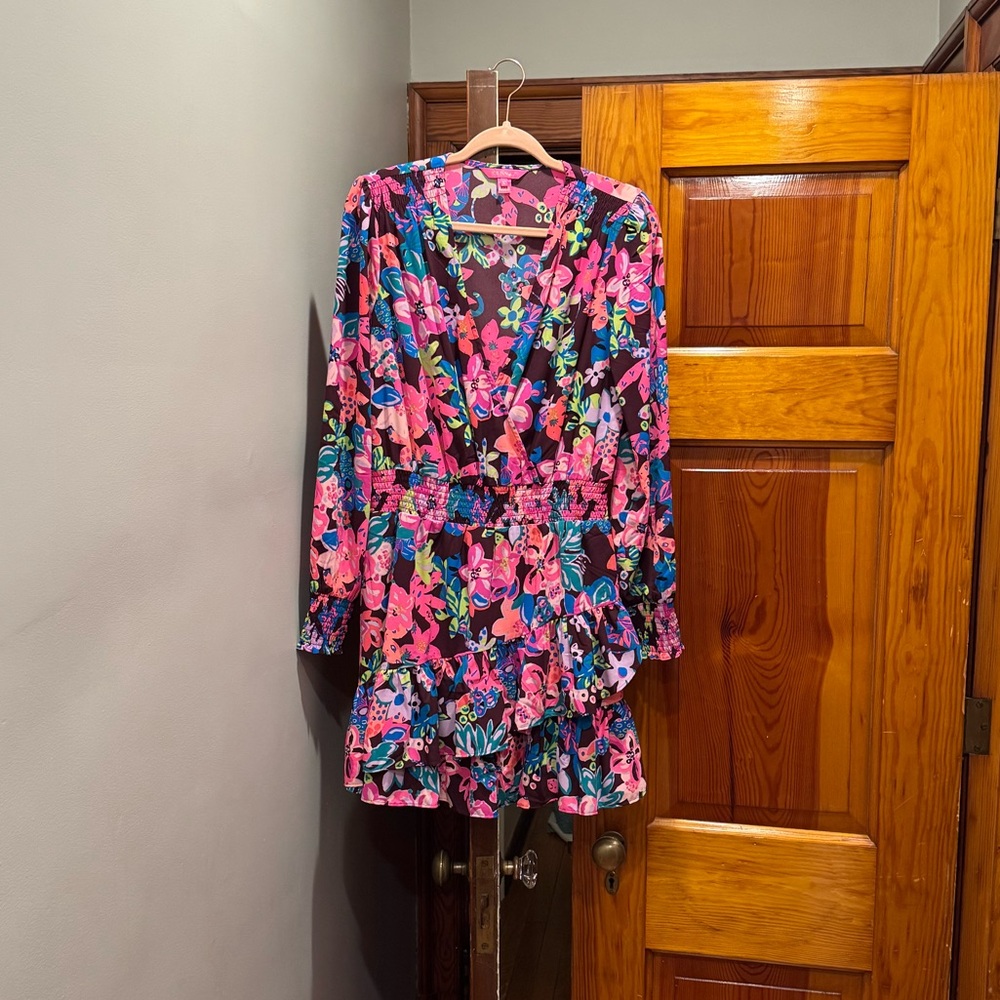 Lilly Pulitzer Pink and Blue Floral Blouse